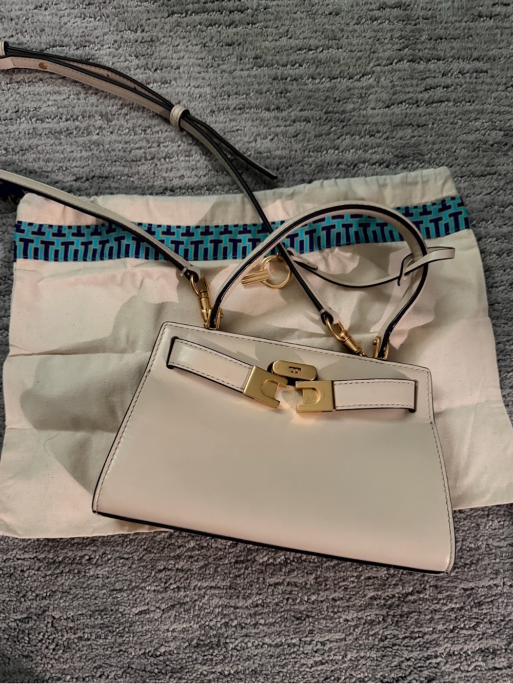 Tory Burch White Crossbody Top-Handle Bag with Gold Hardware - Picture 5 of 12
